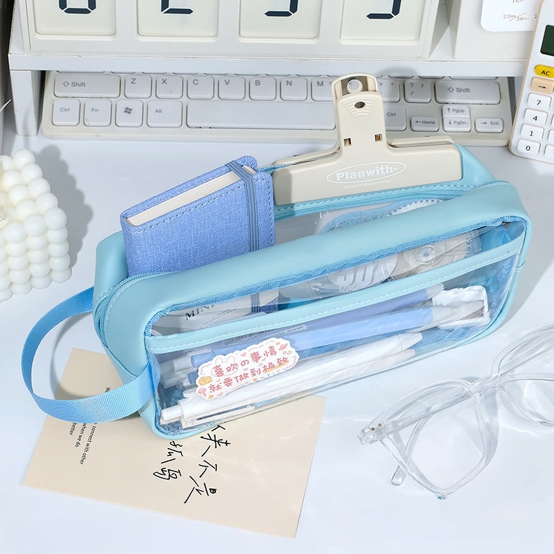 PVC Transparent Large-capacity Visible Pencil Case