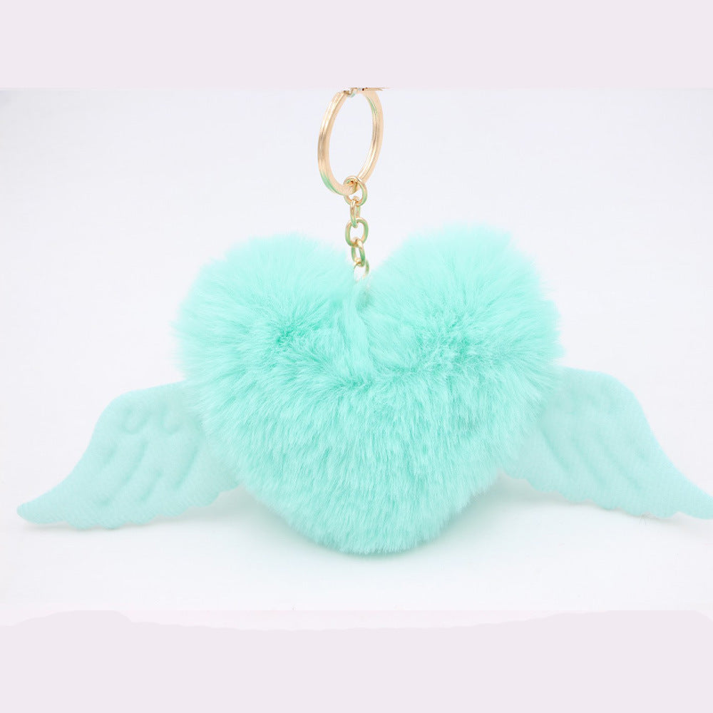 Love Wings Fur Ball Keychain
