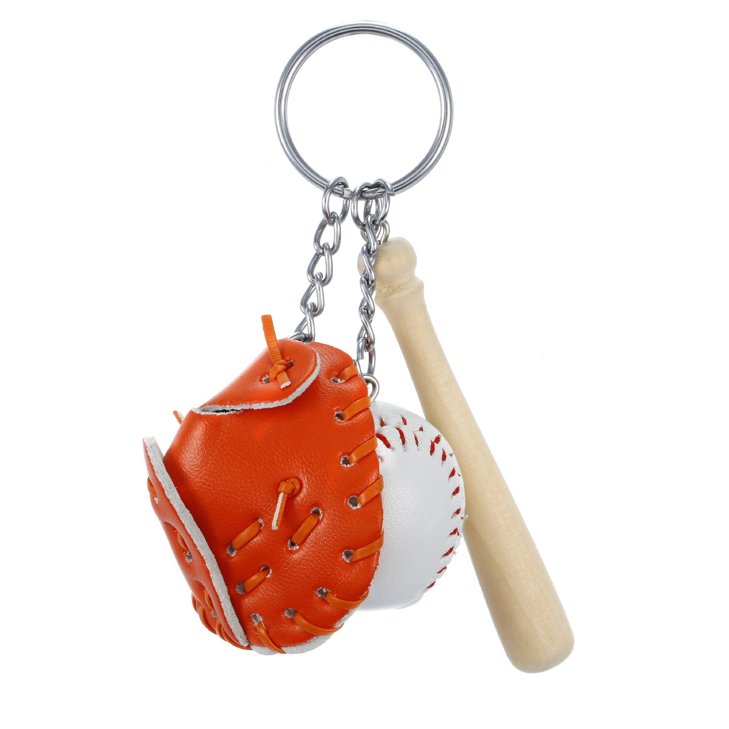 Mini baseball metal keychain