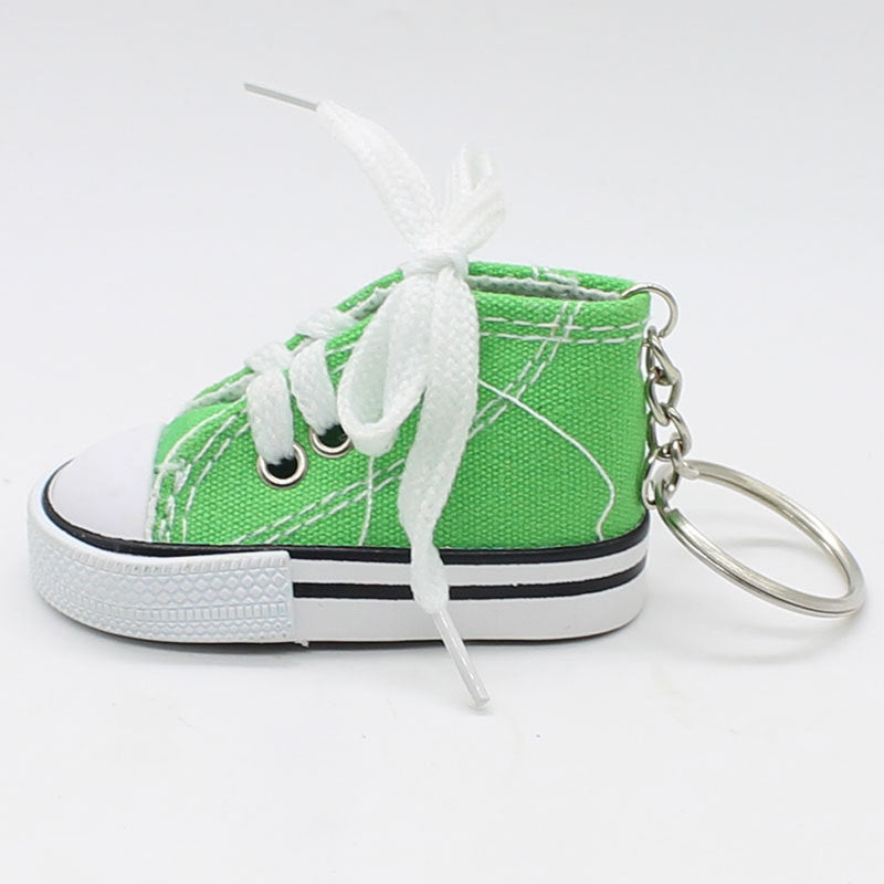 Mini colorful canvas shoe keychain