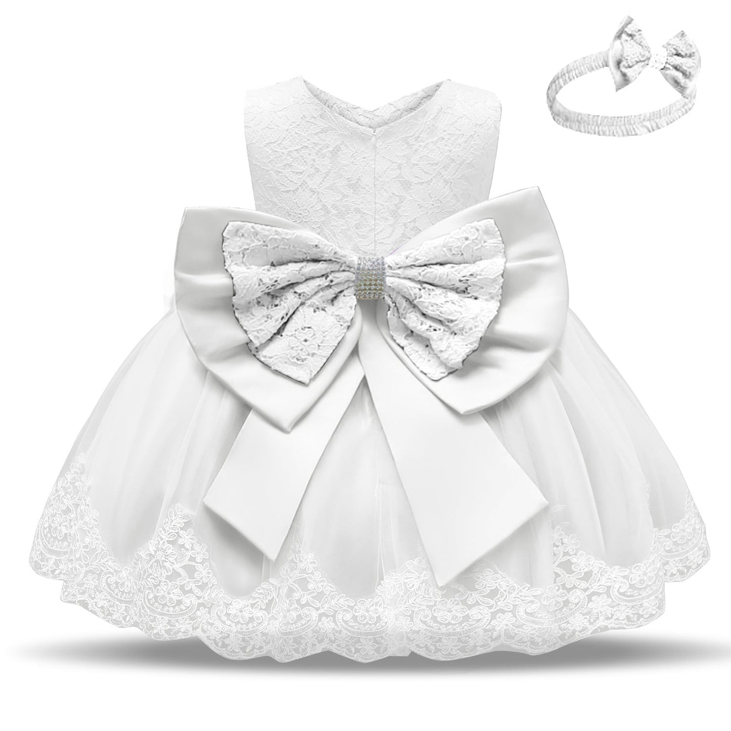 Children's One Year Old Bow Tie Lace Polyester Dresses