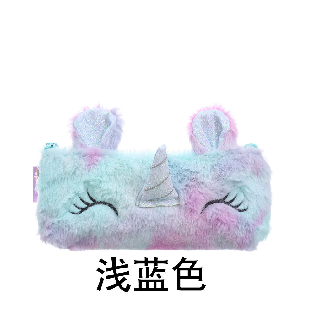 Plush Unicorn Cartoon Children's Stationery Storage Bag