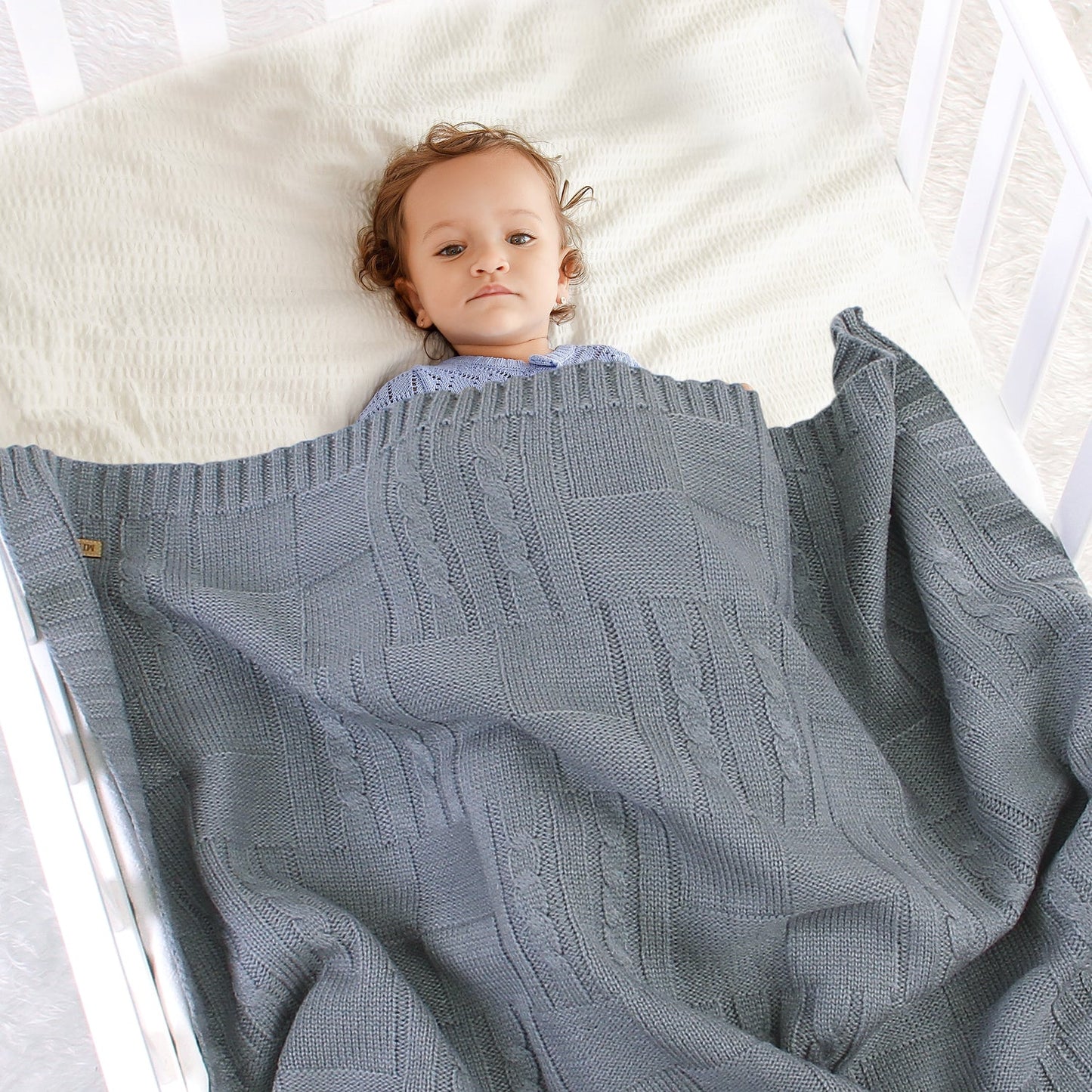 Baby Solid Color Knitted Blanket Baby Windproof Cover Baby