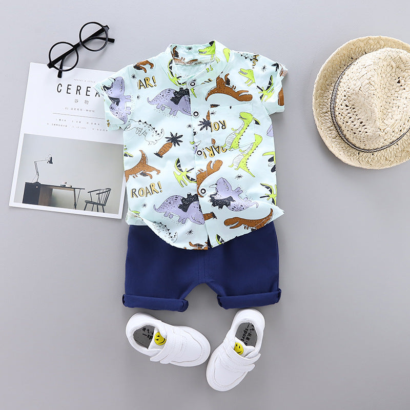 Wholesale Cotton Summer Children's Suit Short Sleeve Suit