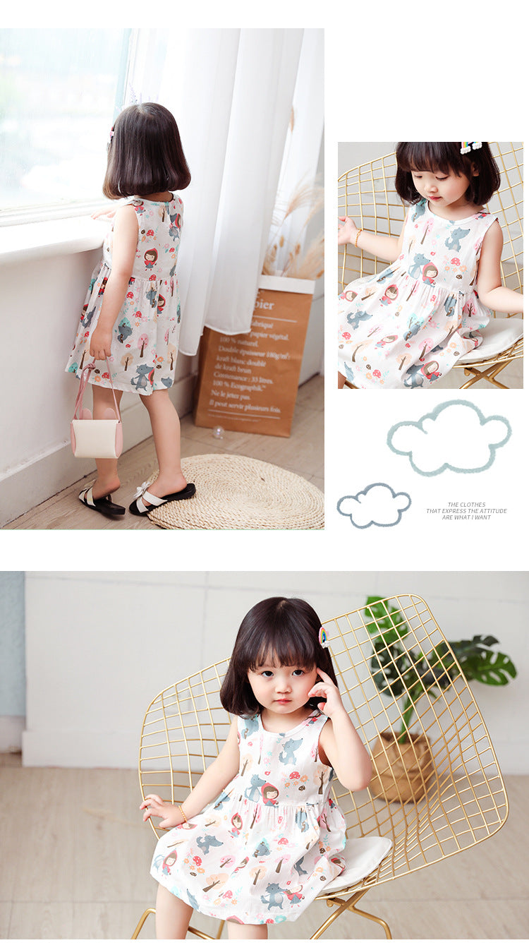 Cotton Sleeveless Flower Dress: Summer Princess Party Outfit