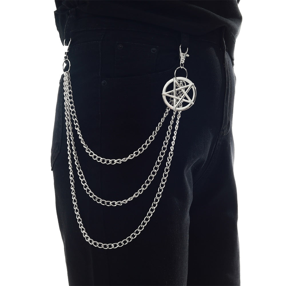 Chain Pentagram Keychains