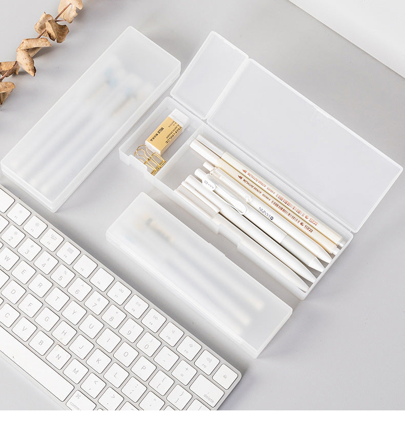 Transparent Matte Storage Pencil Case PP Stationery Box