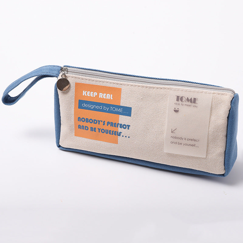 Handheld Large Capacity Canvas Pen Bag