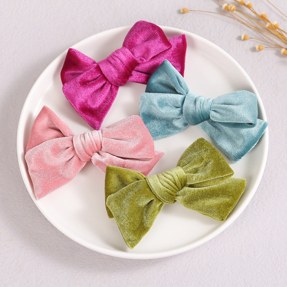 Girls Solid Color Bow Accessories Headwear