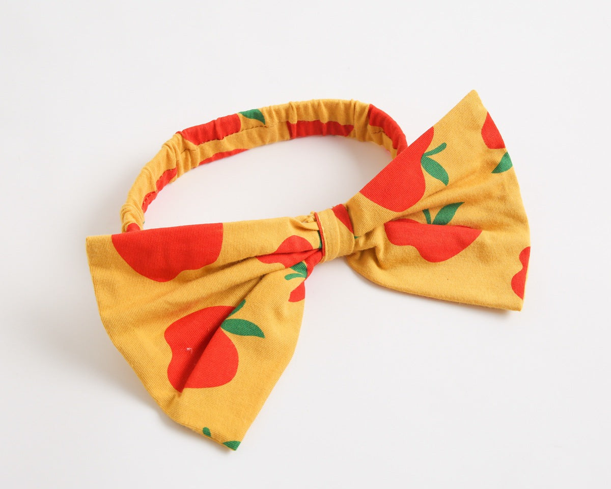 Baby Kid Girls Fruit Print Rompers Bow Headwear