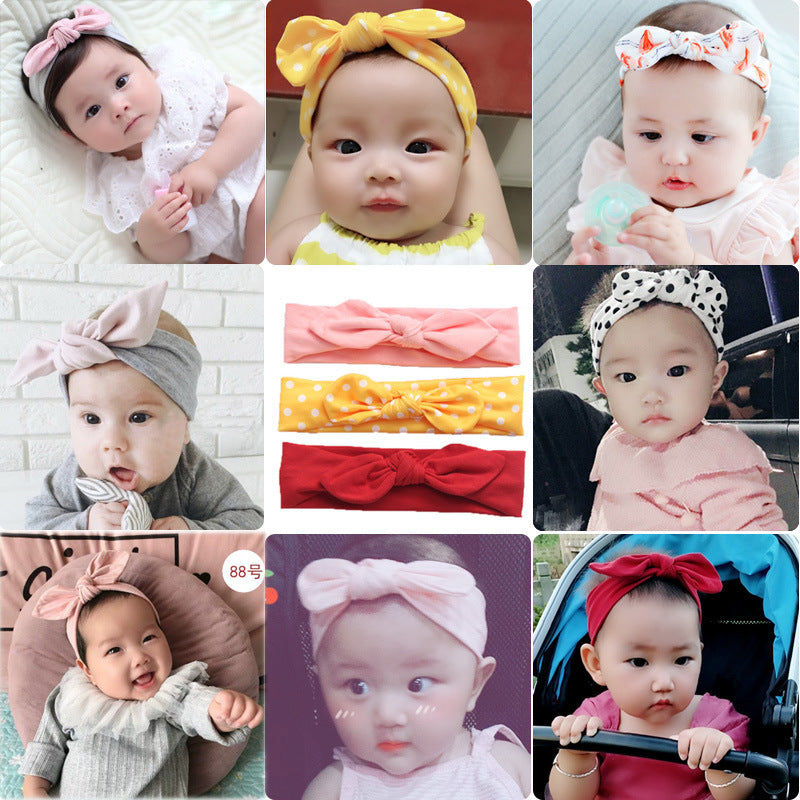 Girls Solid Color Striped Polka dots Print Headwear