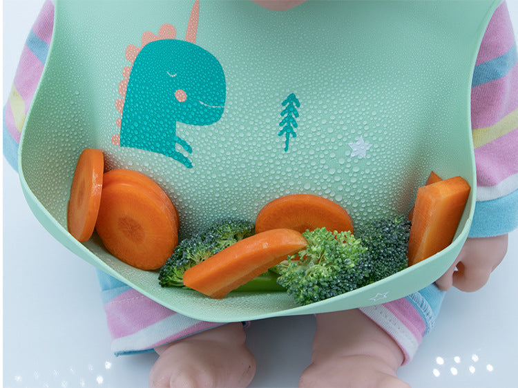 Baby Unisex Dinosaur Cartoon Print Baby Bibs