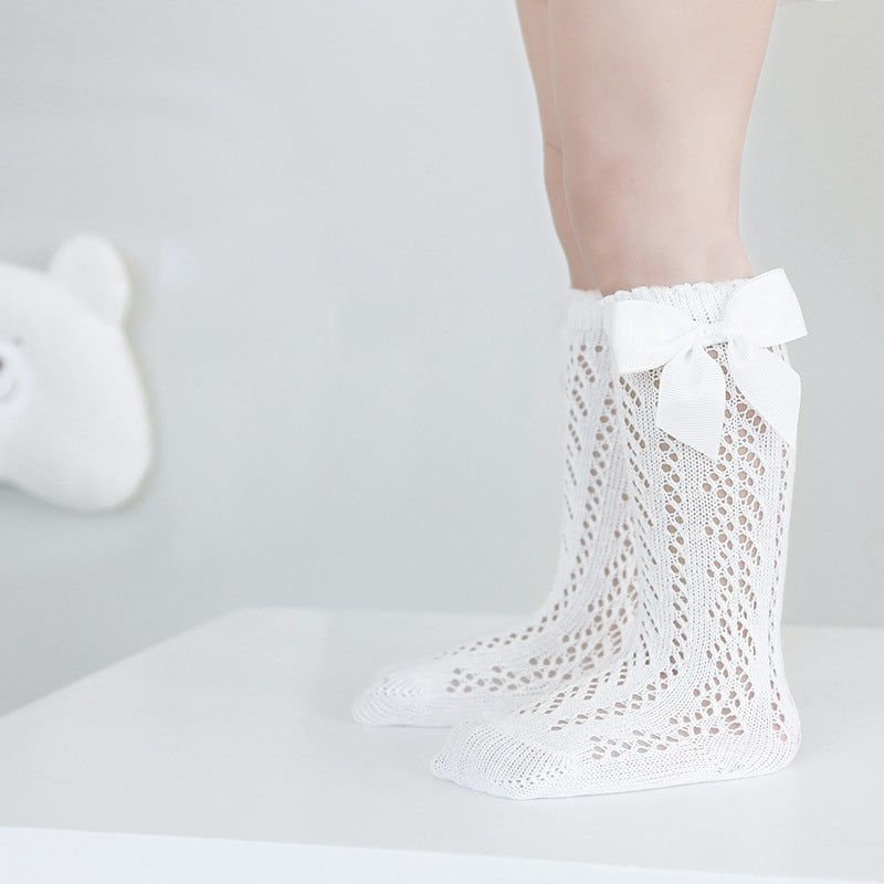 Girls Solid Color Bow Accessories Socks Wholesale 220831111