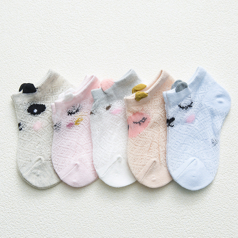 5 Pairs Baby Kid Unisex Animals Print Accessories Socks