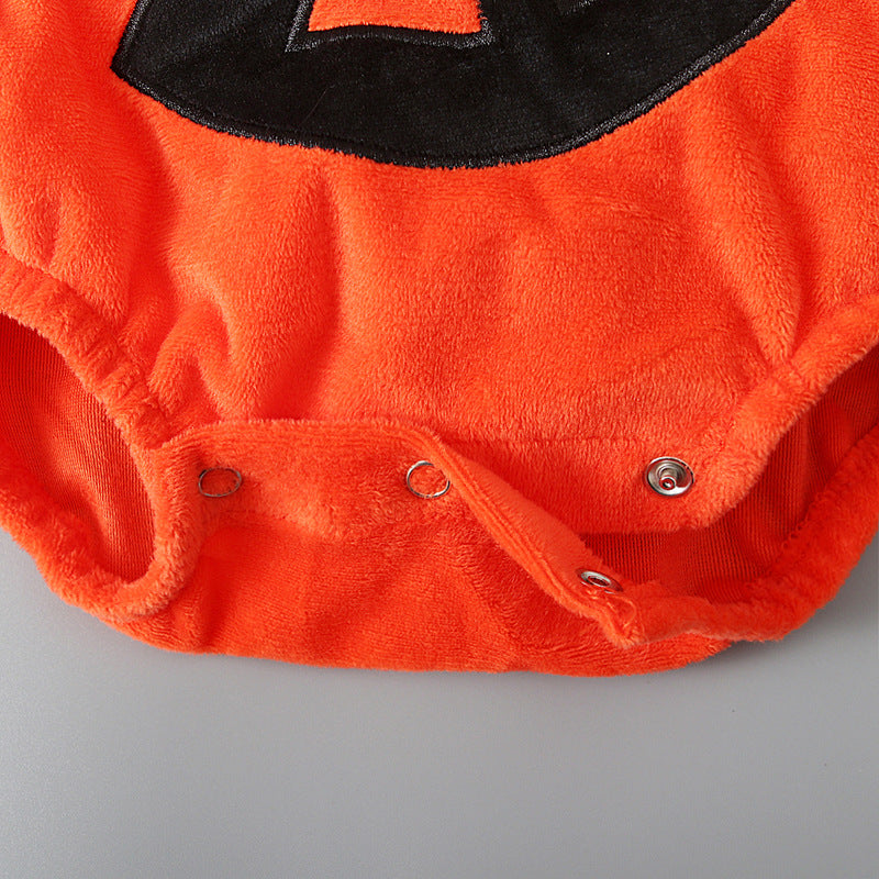 Baby Unisex Cartoon Embroidered Halloween Rompers