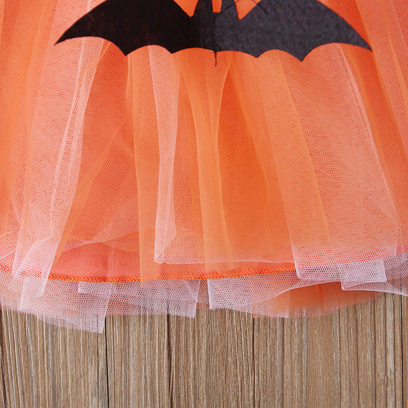 Baby Kid Girls Cartoon Print Halloween Dresses