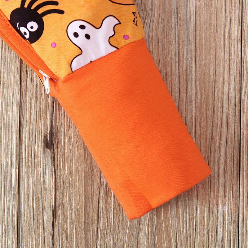 Baby Unisex Color-blocking Cartoon Print Halloween Jumpsuits