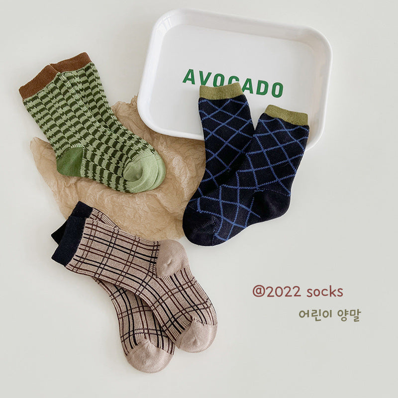 Boys Checked Accessories Socks Wholesale 230114332