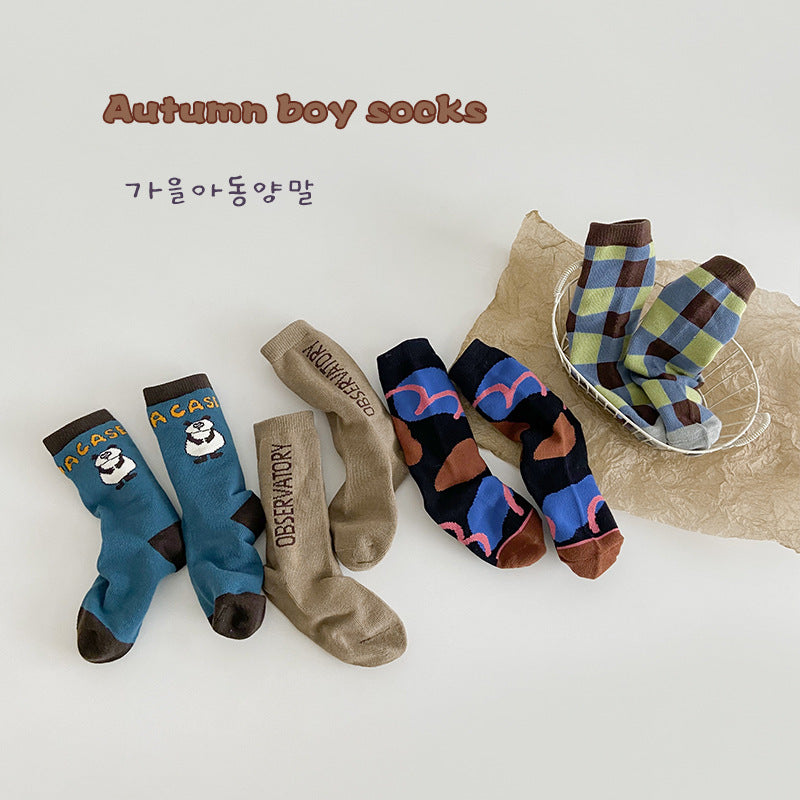 Unisex Letters Checked Cartoon Accessories Socks Wholesale 230114345