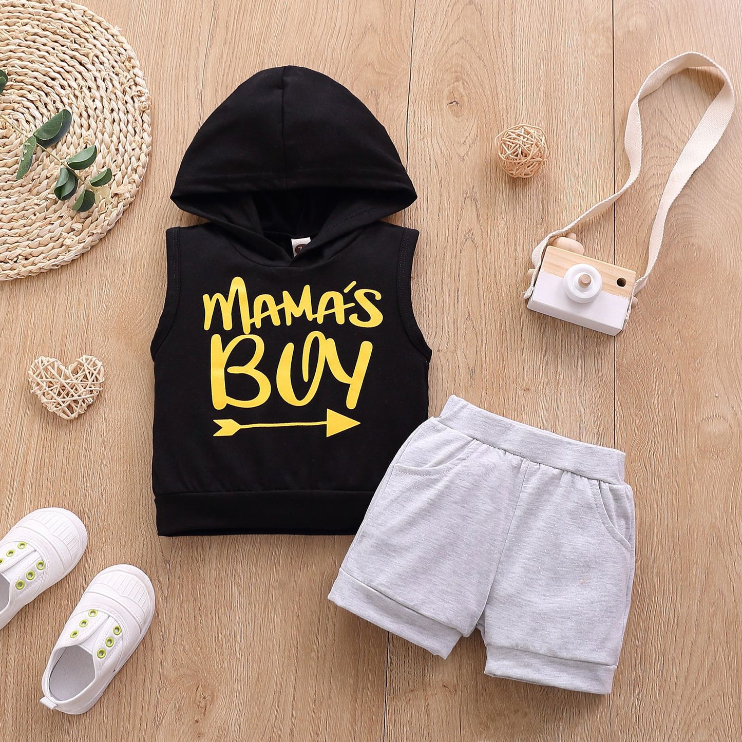 Wholesale Boys Sleeveless Hoodie Cotton Baby Clothes