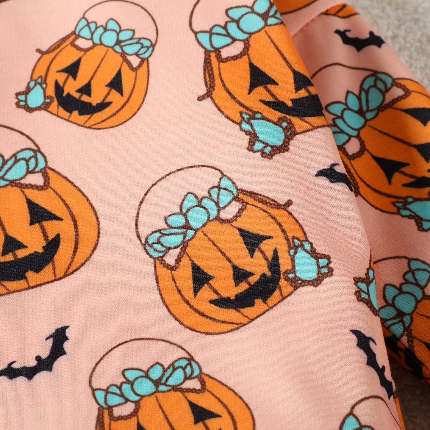 Baby Kid Girls Flower Cartoon Print Halloween Rompers
