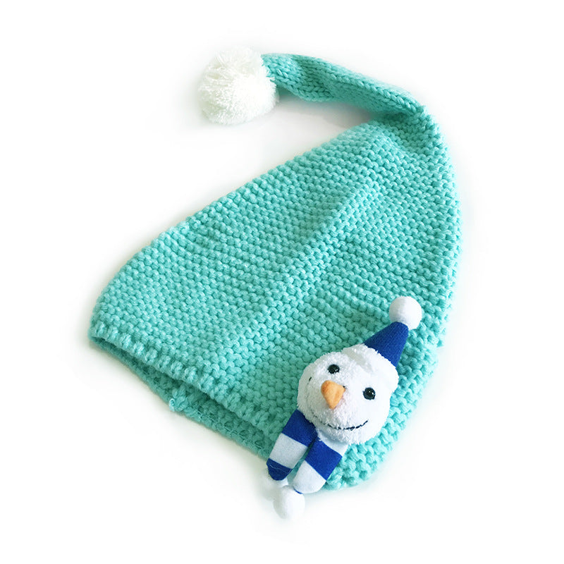 Wholesale Children's Cartoon Christmas Fur Ball Warm Knitted Beanie