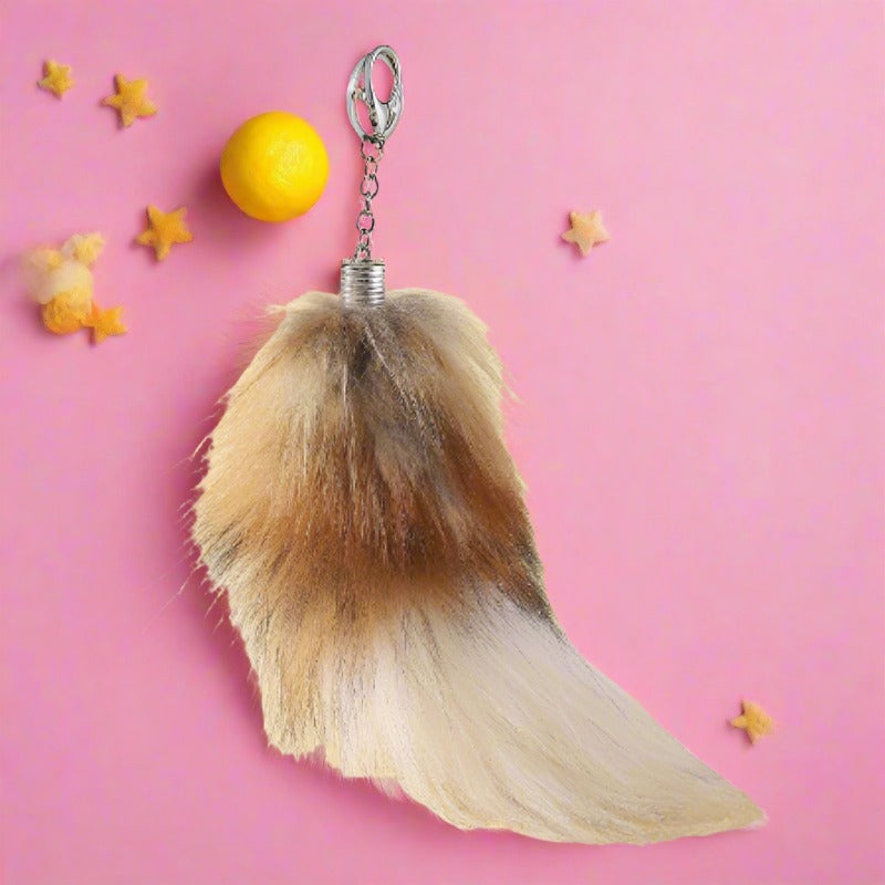 Fox Tail Plush Keychain