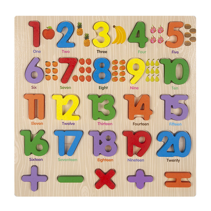 Educational Wooden Cartoon Hand Grab Puzzle Board