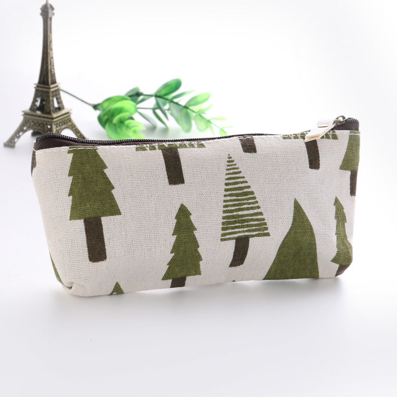 Floral Canvas Student Pencil Bags