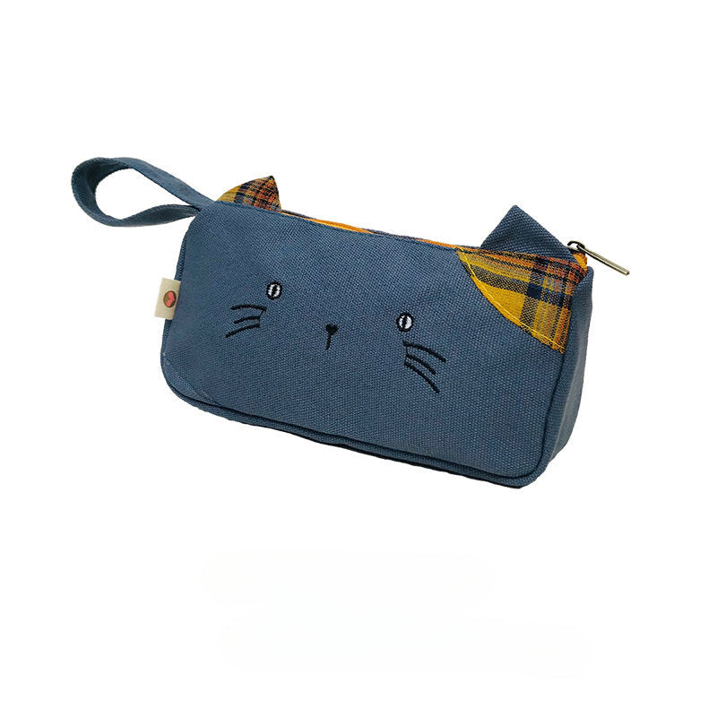 Large Capacity Cat Canvas Pencil Case