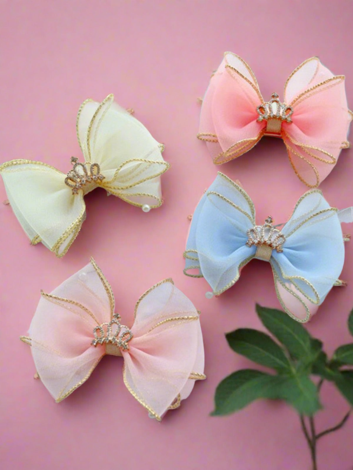 Precious Little Crown Bow Hair Clip