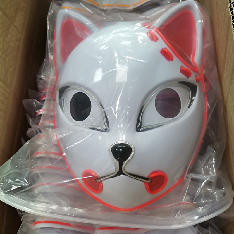 Halloween Cosplay Fox Luminous Plastic Masks