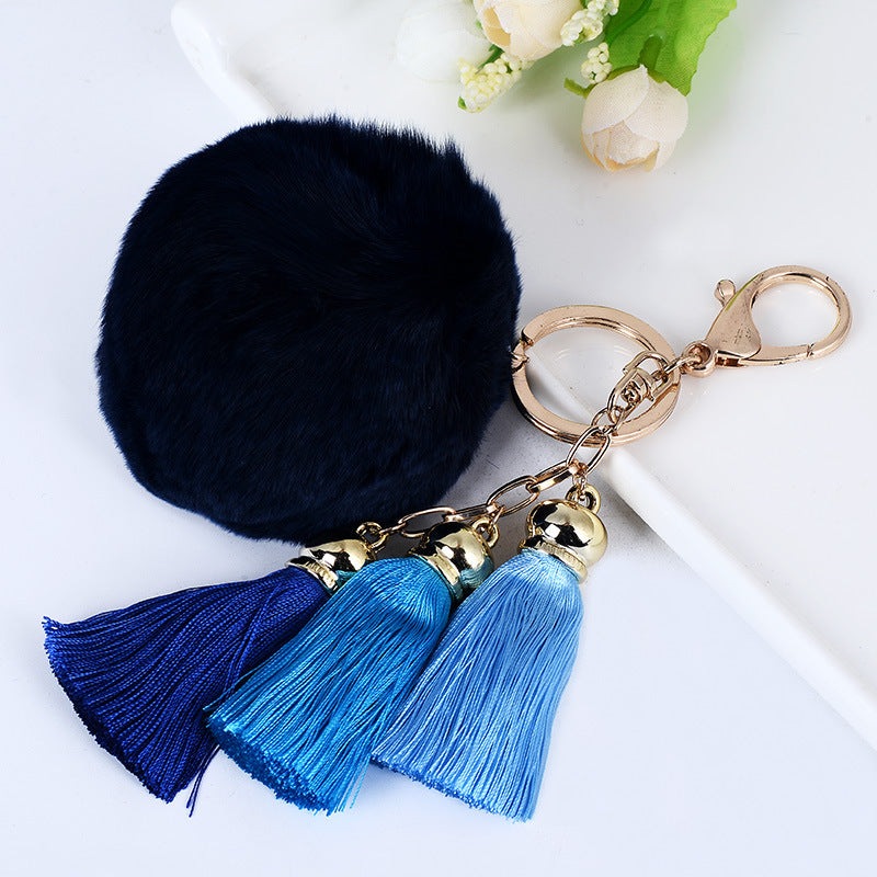 Creative New Plush Ball Tassel Pendant Plush Keychains