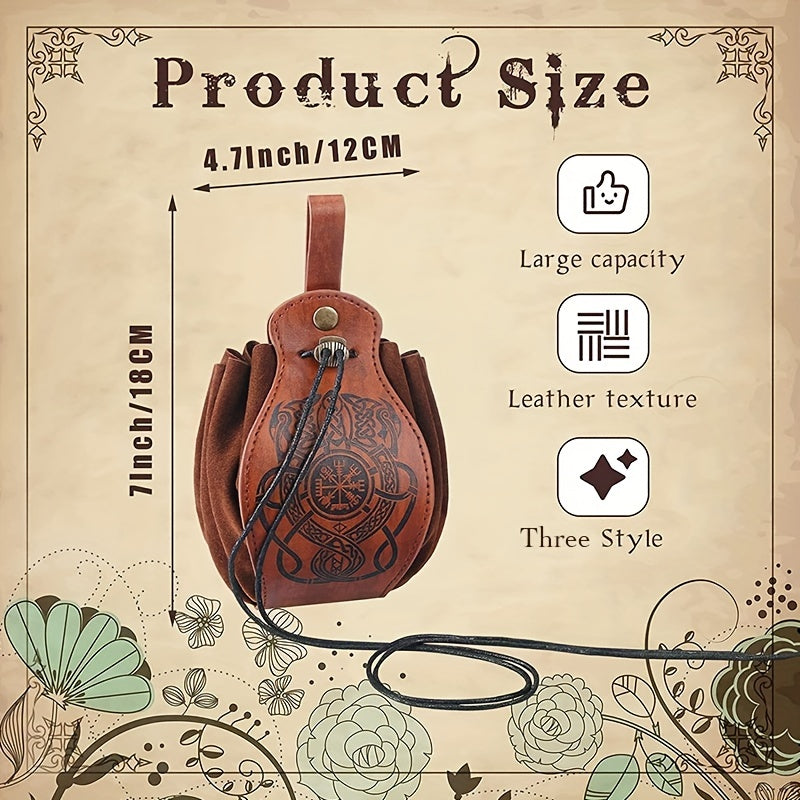 Drawstring Leather Belt Pouch Waist Bag