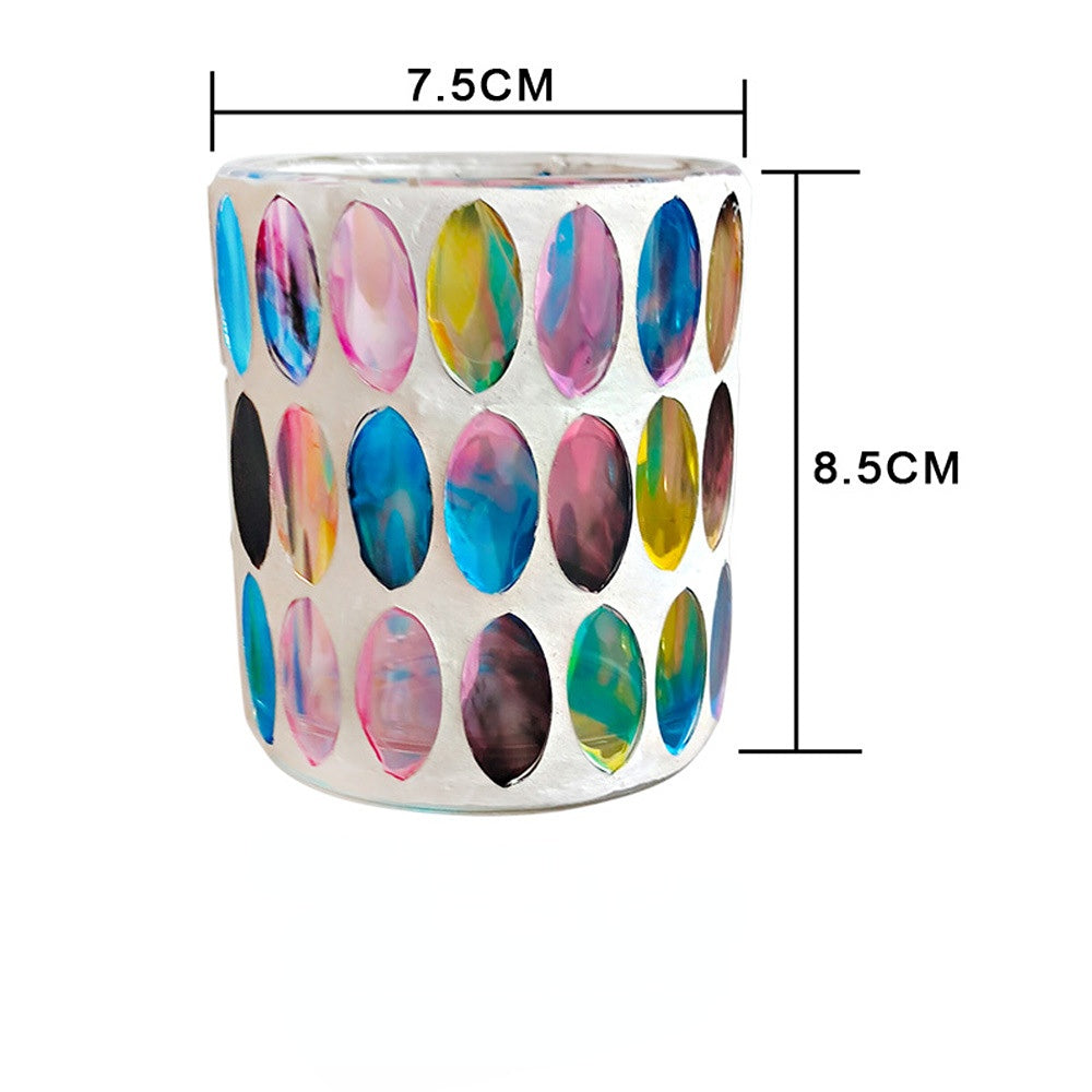 Rainbow Disc Mosaic Glass Candle Holder 10PCS