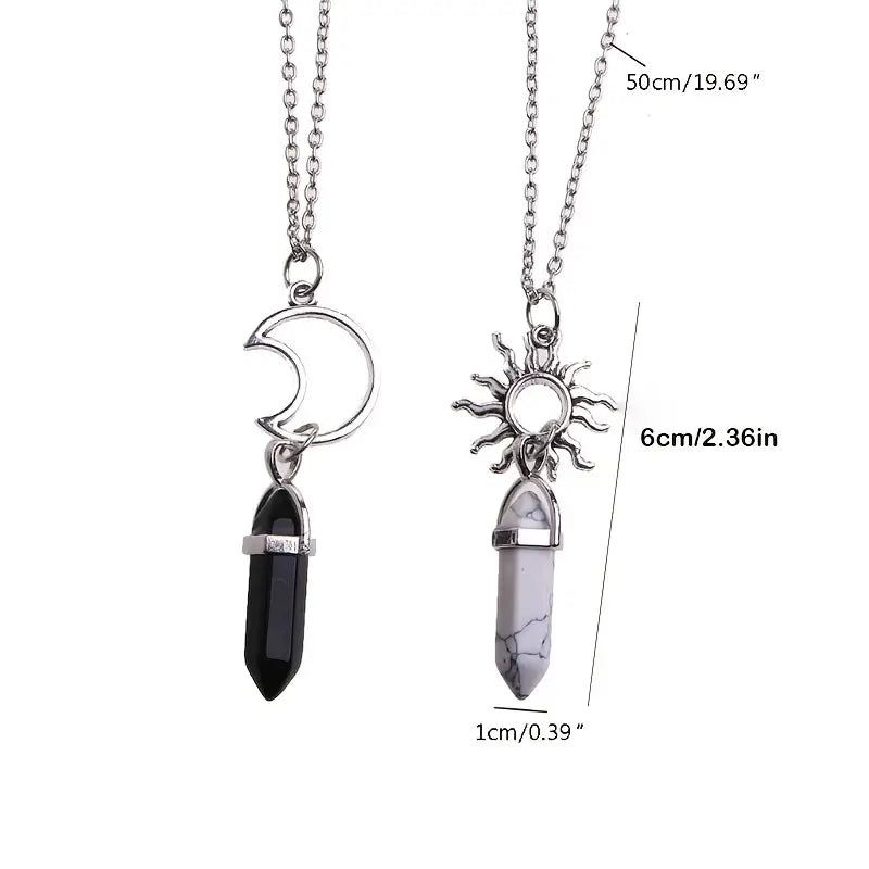 Charmed Hexagon Crystal Pendant Necklaces