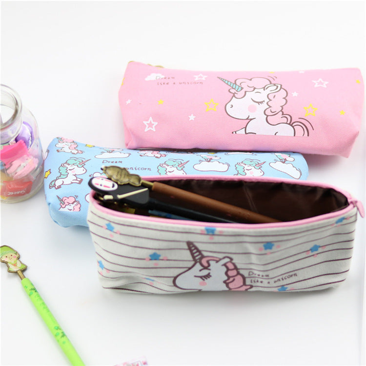 Unicorn Creative Large Capacity Canvas Pencil Case
