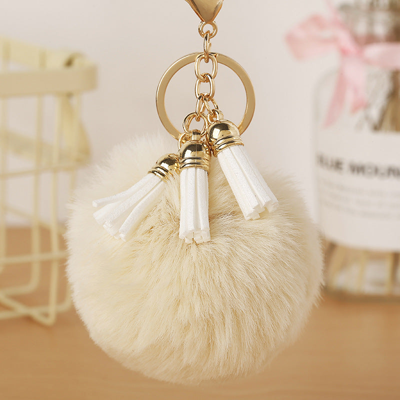 Fur Ball Tassel Keychain