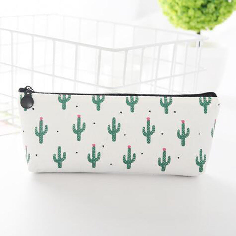 Simple Canvas Cactus Pen Bag