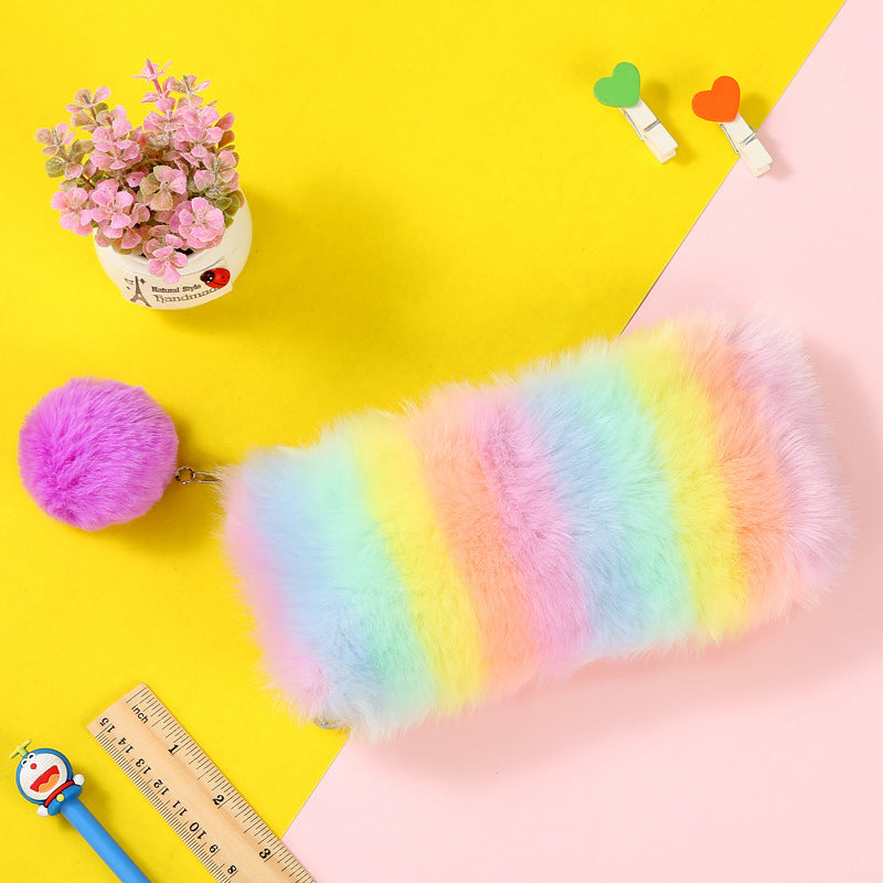 Colorful Plush Pencil Bags