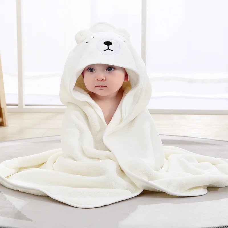 Cartoon Animal Hooded Baby Towel - Cozy Bath Time Essential