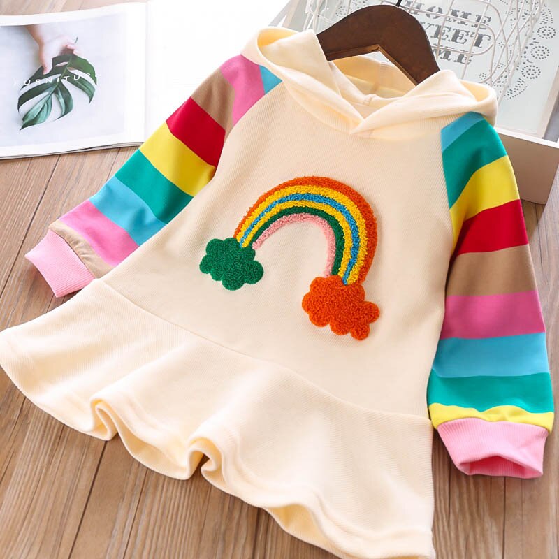 Princess Unicorn Print Knitted Sweater Mesh Dress