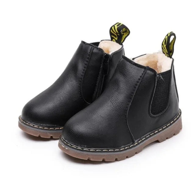 Kids Fashion Boots - Zippered Snow Boots