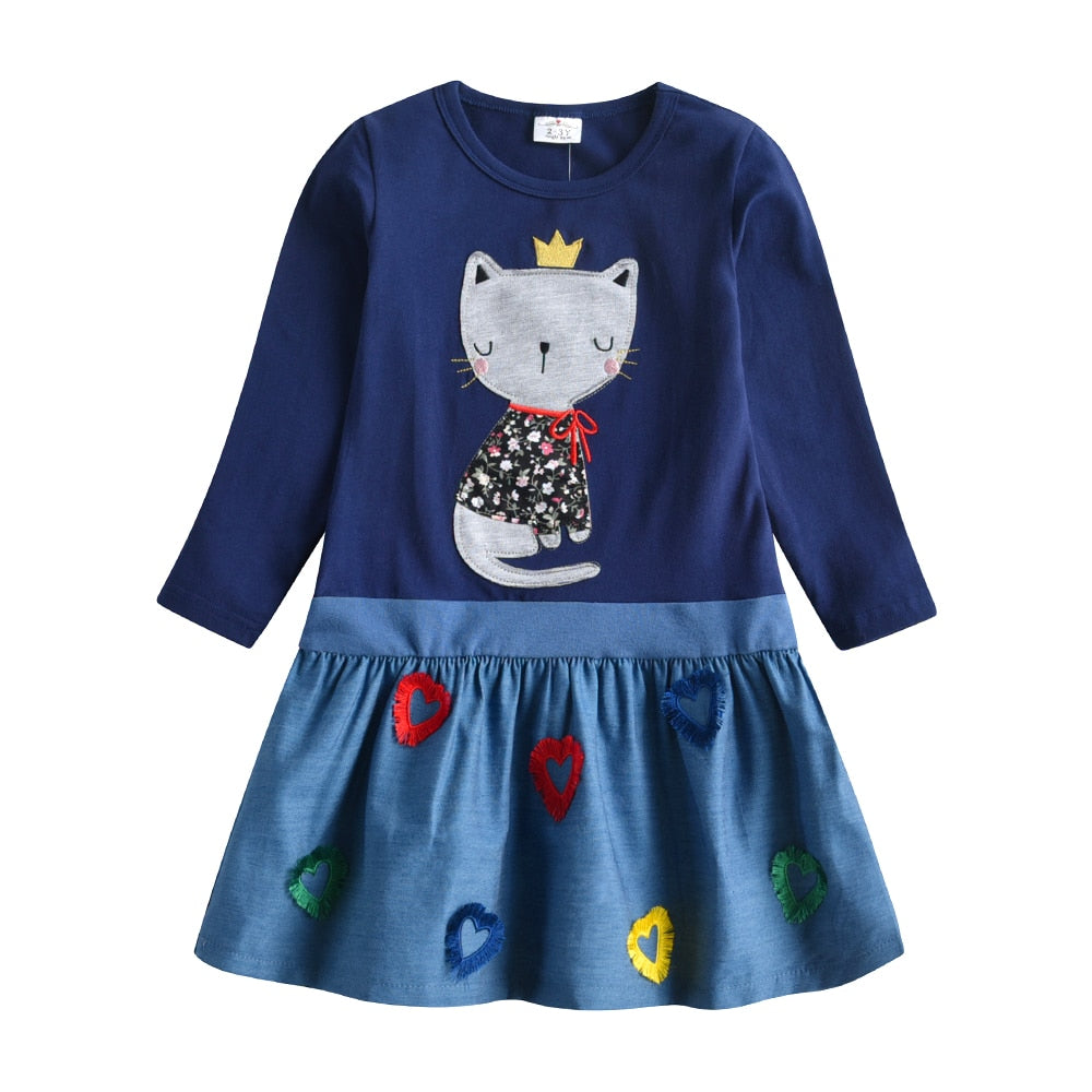 Sequin Rabbit Design Long Sleeve Top Dress