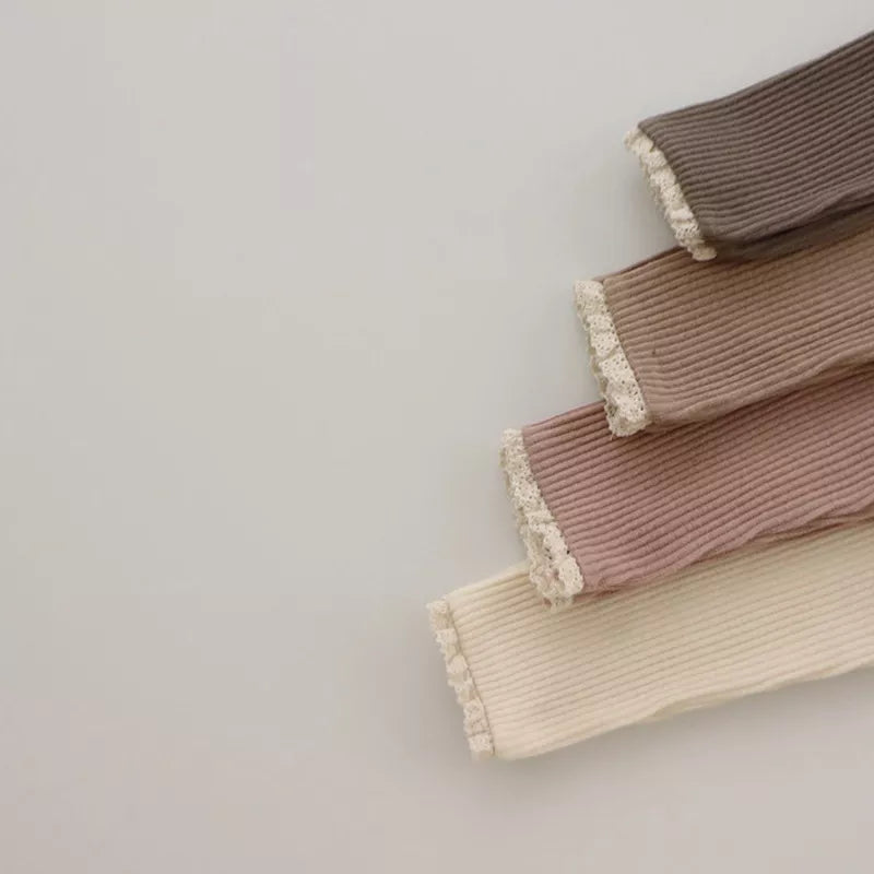 Baby Knitted Candy Color Pants - Toddler Girls Ribbed Leggings