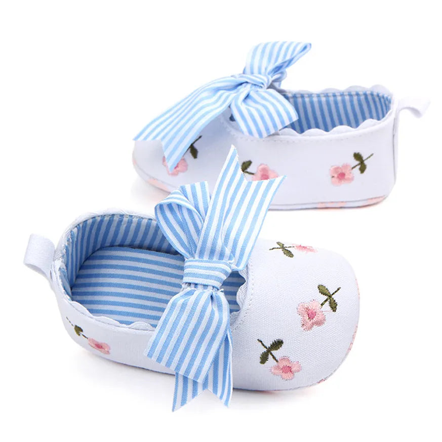 White Lace Floral Baby Girl Shoes