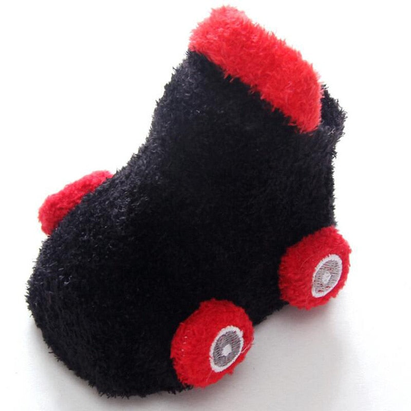 Non-slip Glue Cartoon Car Socks For Baby