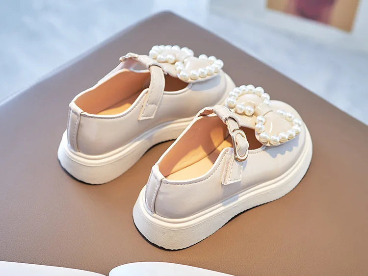 Girls Princess Flats with Bow-knot & Pearls