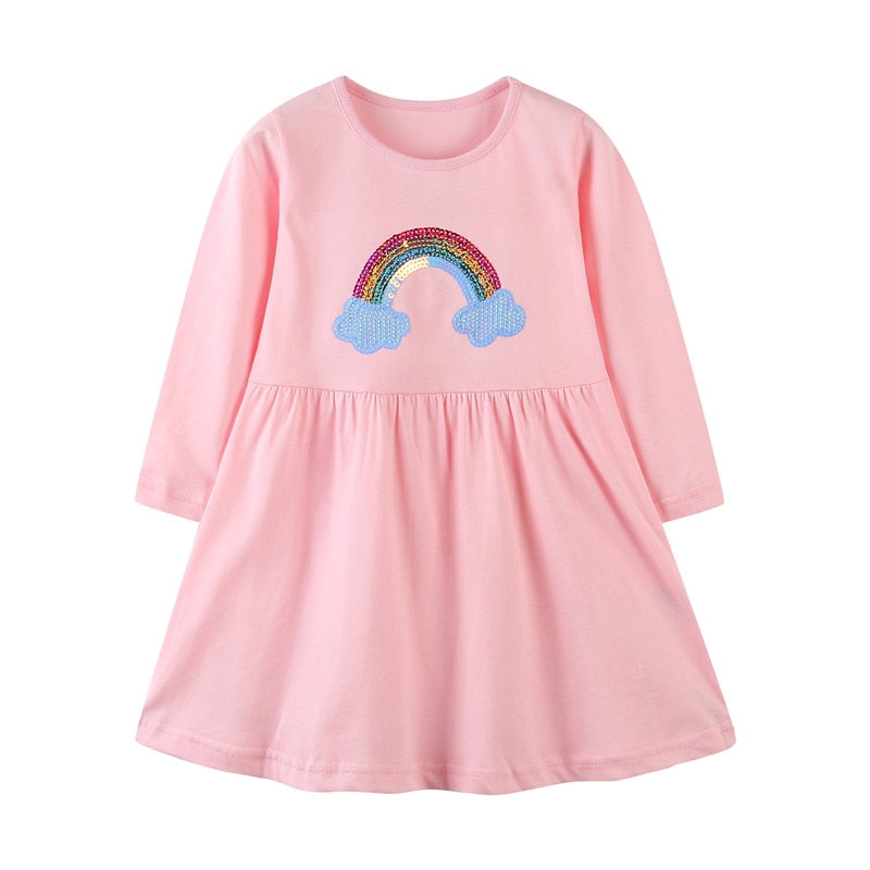 Racing Horse Print Design Long Sleeve Top Dress