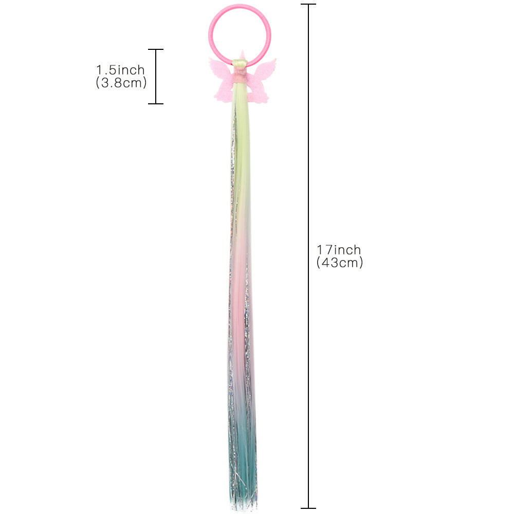 Kid Girl Unicorn Rainbow Hair Rings